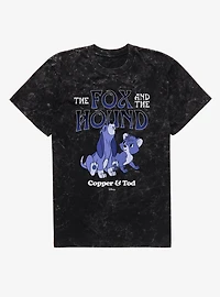 Disney The Fox And Hound Howling Blue Copper & Tod Mineral Wash T-Shirt