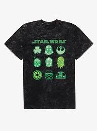 Star Wars St. Patrick's Lucky Character Icons Mineral Wash T-Shirt