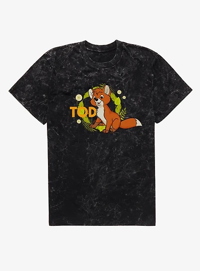 Disney The Fox And Hound Tod Wreath Mineral Wash T-Shirt