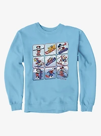Disney Mickey Mouse And Friends Winter Snow Sport Panels Sweatshirt