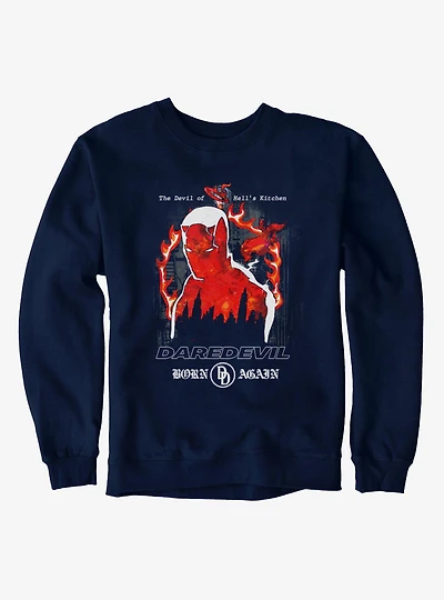 Daredevil Born Again Silhouette Of Flames Sweatshirt