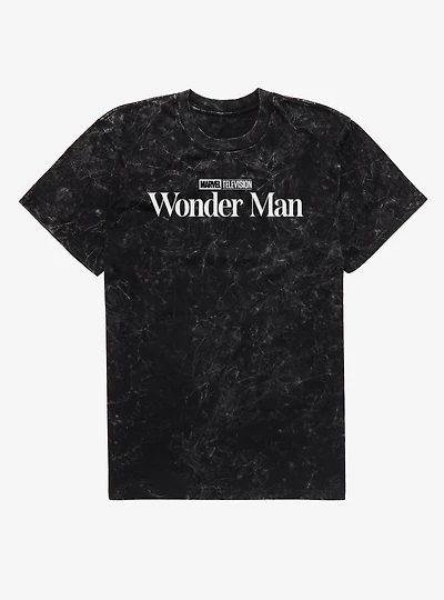 Marvel Wonder Man Black And White Show Logo Mineral Wash T-Shirt
