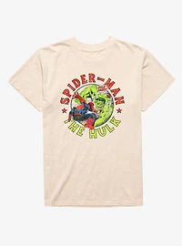 Marvel Comics Hulk Smash Spider-Man Circle Mineral Wash T-Shirt
