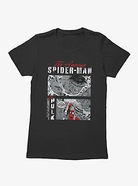 Marvel Comics Strongest One There Is Spider-Man and Hulk Womens T-Shirt