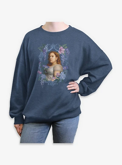 Bridgerton Floral Frame Penelope Womens Oversized Sweatshirt BoxLunch Exclusive