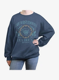 Bridgerton Lady Whistledown's Tea House Womens Oversized Sweatshirt BoxLunch Exclusive