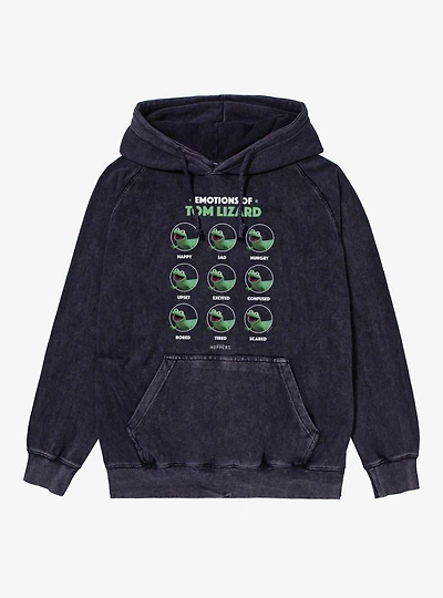 Disney Pixar Hoppers Emotions Of Tom Lizard Mineral Wash Hoodie