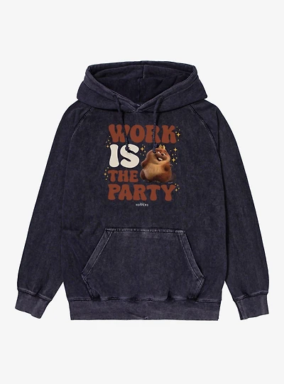 Disney Pixar Hoppers Work Is The Party King Geroge Mineral Wash Hoodie