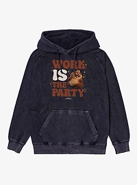 Disney Pixar Hoppers Work Is The Party King Geroge Mineral Wash Hoodie