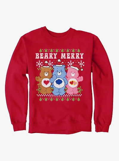 Care Bears Ugly Sweater Pattern Beary Merry Christmas Sweatshirt