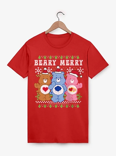 Care Bears Ugly Sweater Pattern Beary Merry Christmas T-Shirt