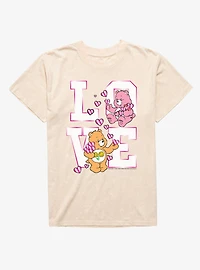 Care Bears Friend And Love A Lot Bear Stack Mineral Wash T-Shirt