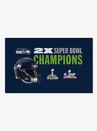 NFL Super Bowl 2026 Seattle Seahawks Multi Champs Rush Washable Rug