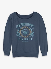 Bridgerton Lady Whistledown's Tea House Womens Slouchy Sweatshirt BoxLunch Exclusive