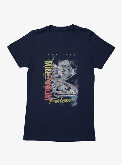 Star Wars Han Solo Millenium Falcon Collage Womens T-Shirt