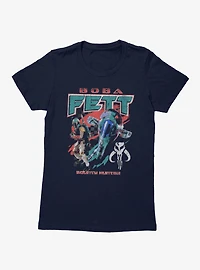 Star Wars Boba Fett Ship Racing Flag Retro Womens T-Shirt