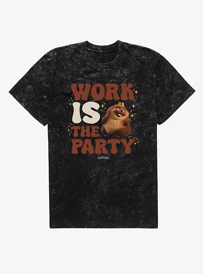 Disney Pixar Hoppers Work Is The Party King Geroge Mineral Wash T-Shirt