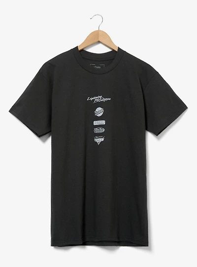 Disney Pixar Cars Lightning McQueen Badges T-Shirt - BoxLunch Exclusive