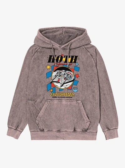 Star Wars Hoth Performance Snow Speeder Racing Rebel Alliance Mineral Wash Hoodie