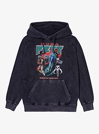Star Wars Boba Fett Ship Racing Flag Retro Mineral Wash Hoodie