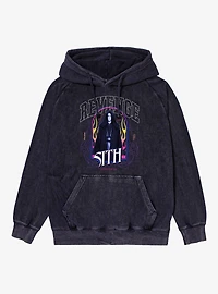 Star Wars Episode III Revenge Of The Sith Anakin Fire Portrait Mineral Wash Hoodie