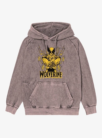 Marvel X-Men Wolverine Claws Up Mineral Wash Hoodie