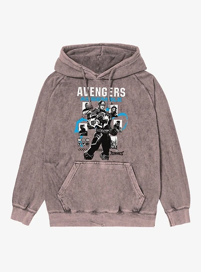 Marvel Rivals Captain America Avengers Assemble Mineral Wash Hoodie
