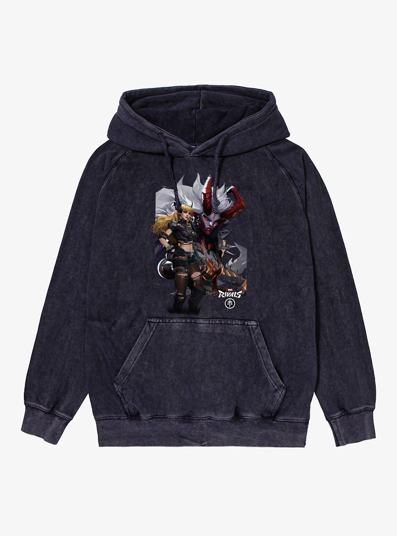 Marvel Rivals Magik Shadow Looming Mineral Wash Hoodie