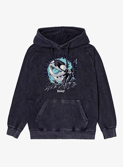 Marvel Rivals Jeff The Land Shark Symbiote Mineral Wash Hoodie