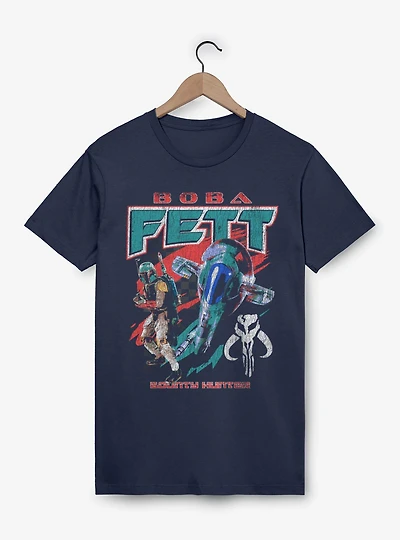 Star Wars Boba Fett Ship Racing Flag Retro T-Shirt