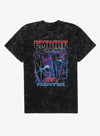 Star Wars Empire Racing Tie Fighter Electric Mineral Wash T-Shirt