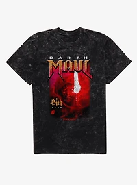 Star Wars Darth Maul Sith Lord Red Light Mineral Wash T-Shirt