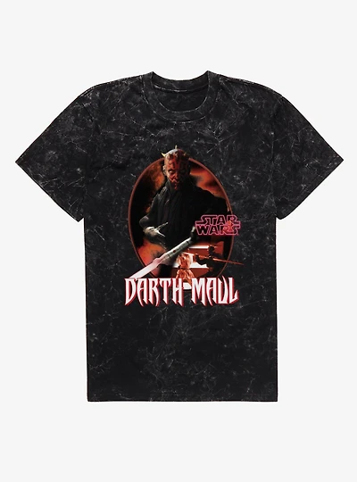 Star Wars Darth Maul The Duelist Fight Mineral Wash T-Shirt