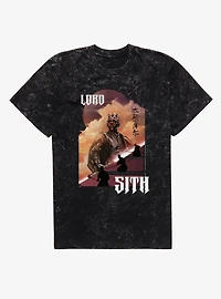 Star Wars Darth Maul Lord Sith Chinese Writing Mineral Wash T-Shirt Box Lunch Exclusive
