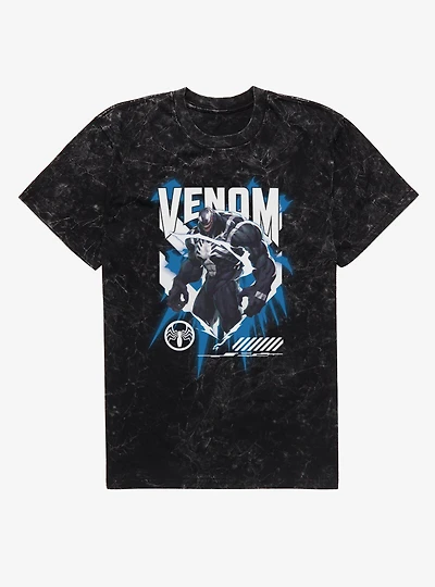 Marvel Rivals Venom Action Splash Mineral Wash T-Shirt