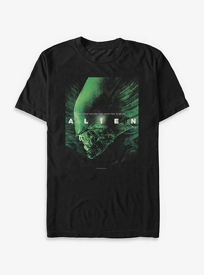 Alien No One Can Hear You Scream Green Big & Tall T-Shirt