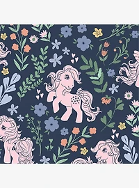 My Little Pony Retro Floral Blue Wallpaper