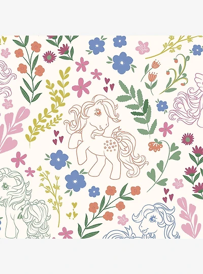 My Little Pony Retro Floral Cream Wallpaper