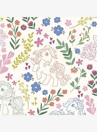 My Little Pony Retro Floral Cream Wallpaper