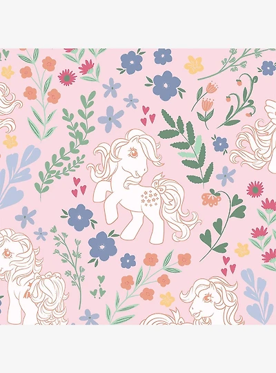 My Little Pony Retro Floral Pink Wallpaper