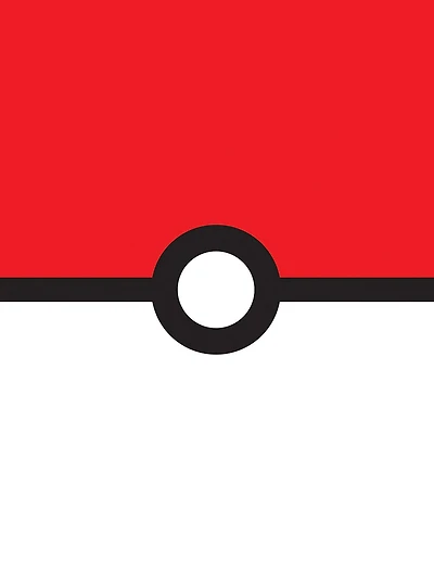 Pokémon Pokeball Red and White Mural