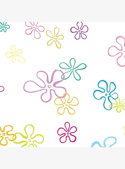 SpongeBob SquarePants Floral White Wallpaper