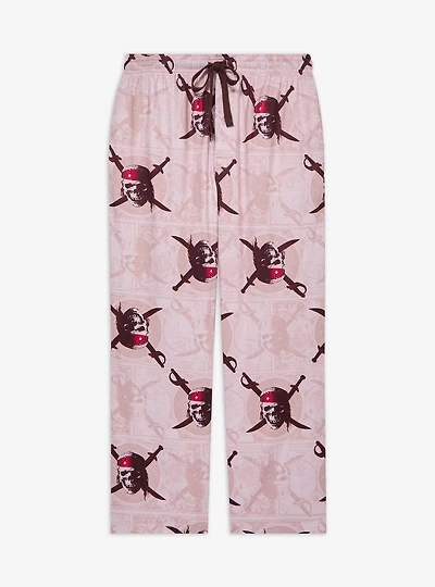 Disney Pirates of the Caribbean Jack Sparrow Jolly Roger Allover Print Sleep Pants - BoxLunch Exclusive