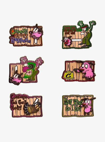 Courage The Cowardly Dog Interactive Mystery Enamel Pin Blind Box Series