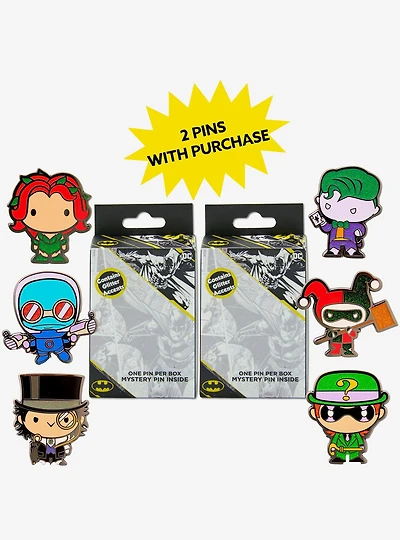 DC Comics Chibi Villains Mystery Enamel Pin Blind Box Series 2 Pack