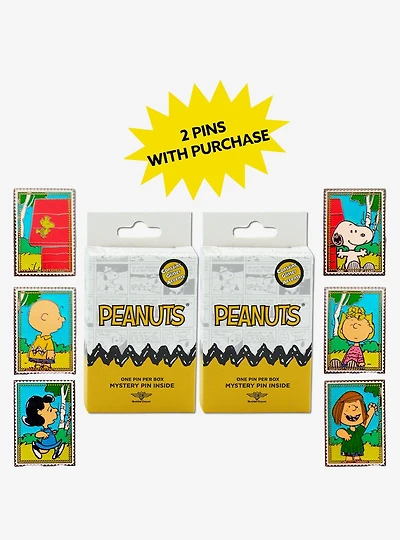 Peanuts Post Stamp Mystery Enamel Pin Blind Box Series 2 Pack