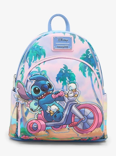 Loungefly Disney Lilo & Stitch Stitch & Scrump Duck Biking Mini Backpack - BoxLunch Exclusive