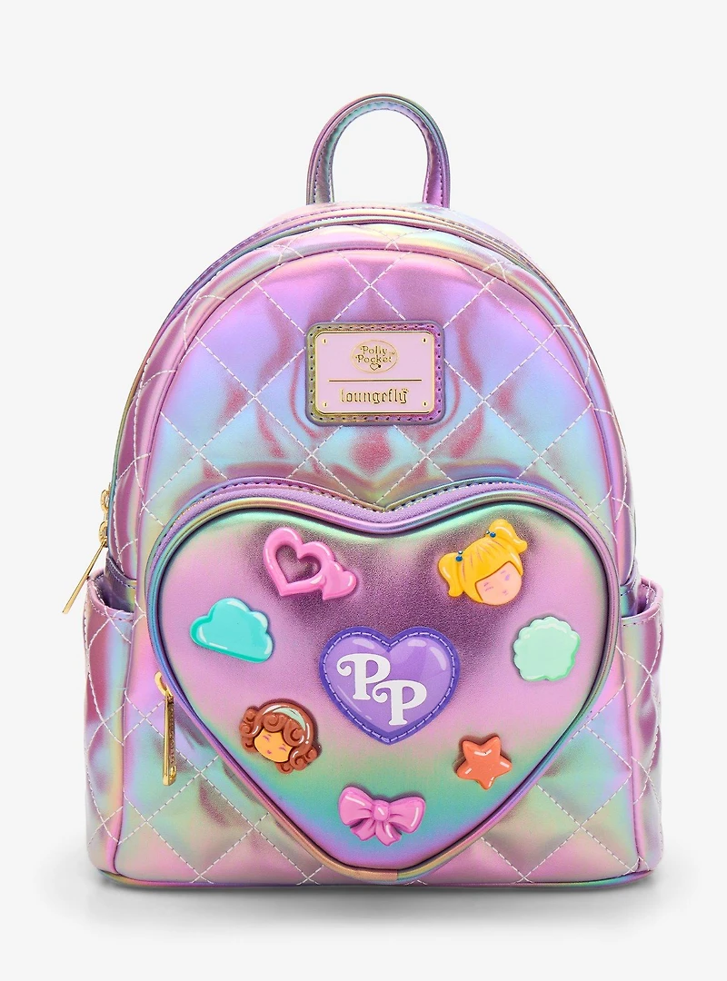 Loungefly Polly Pocket Iridescent Quilted Heart Mini Backpack - BoxLunch Exclusive