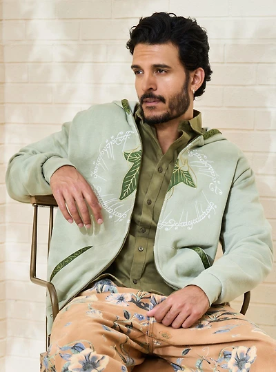 the Lord of Rings Leaf Lórien Zippered Hoodie - BoxLunch Exclusive