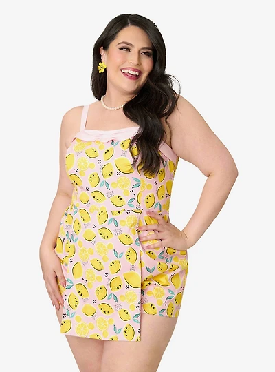 Disney Food Collection by Unique Vintage Plus Pink Lemonade Skirted Dolly Romper